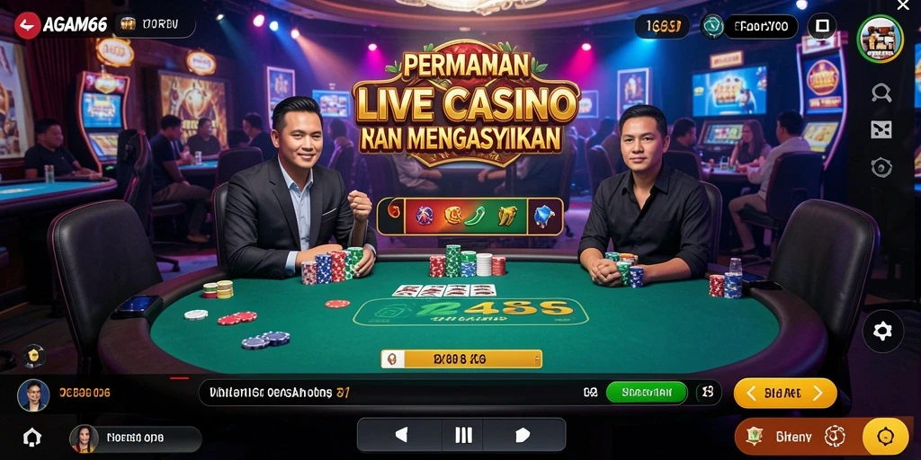Screenshot AGAM66 yang menampilkan pengalaman bermain Live Casino.