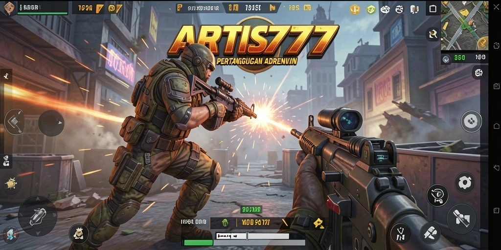 Tampilan gameplay menegangkan saat pertempuran di ARTIS777.