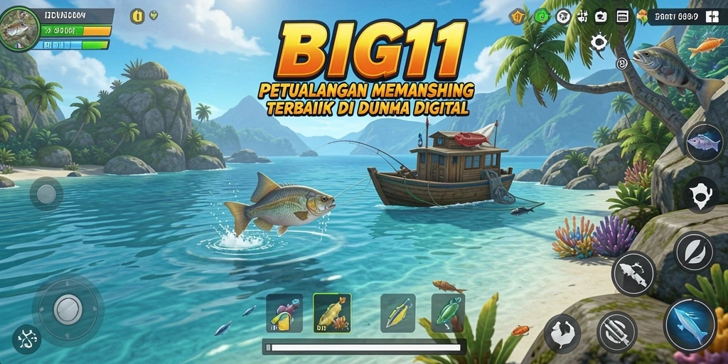 Screenshot gameplay BIG11: pengalaman memancing yang seru dan menantang.