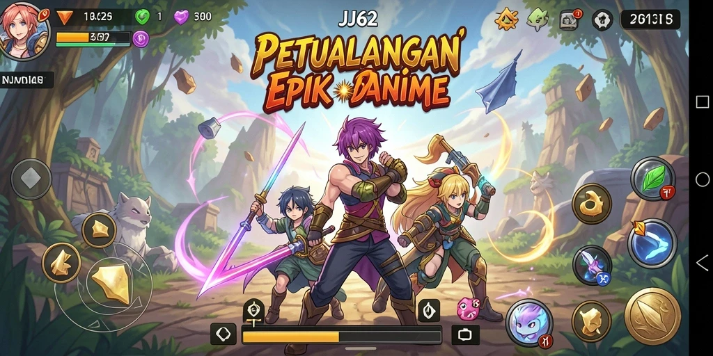 Screenshot gameplay <strong>JJ62</strong> menampilkan aksi seru dalam dunia Anime.