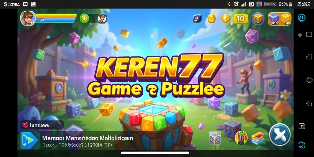Tampilan gameplay KEREN77 menampilkan teka-teki yang menantang dan grafis warna-warni.