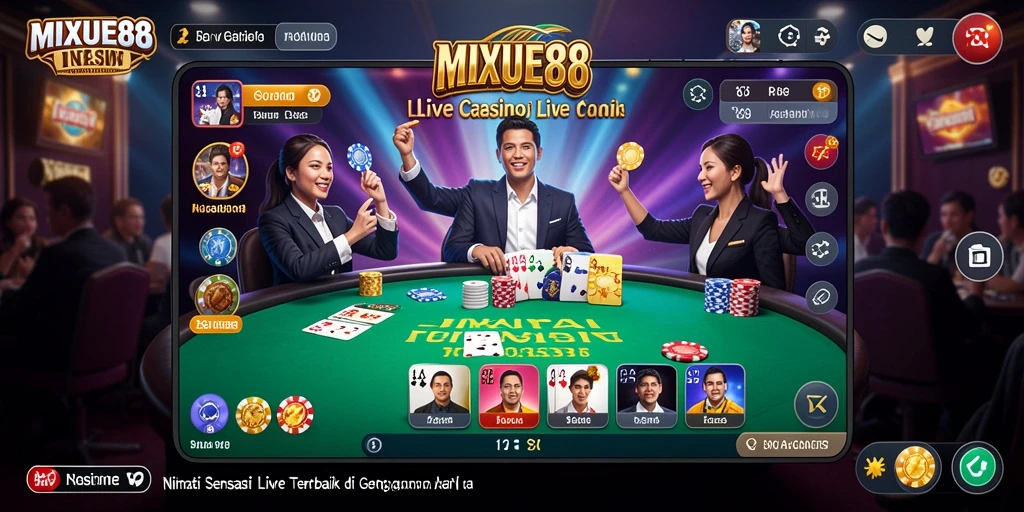 Screenshot gameplay intens dari aplikasi <strong>MIXUE88</strong> Live Casino.