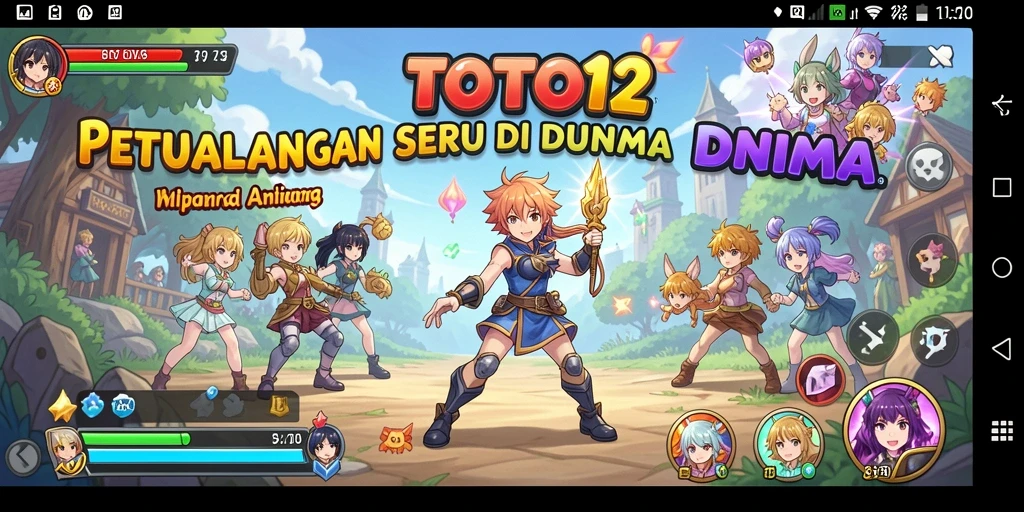 Screenshot gameplay TOTO12 menampilkan aksi karakter anime yang menarik.